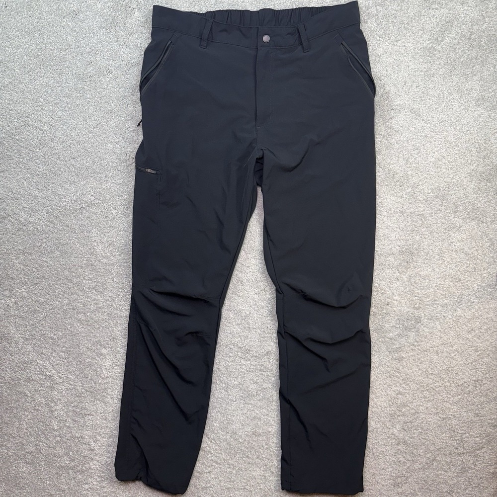 Columbia Pants Men 36/46 Black Hiking Outdoor Cargo Zipper Pocket Stretch Active